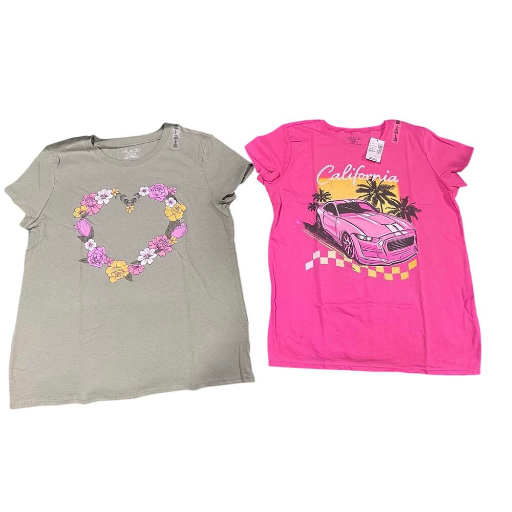 Girls TCP Graphic T shirt Bundle size 10-12 pink green